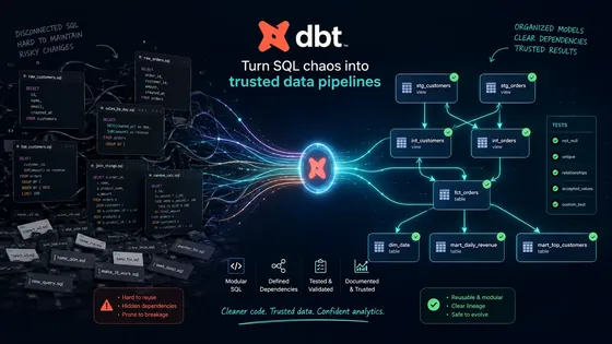 Illustration for: What Is dbt, and Why Do Analytics Engineers Love It?